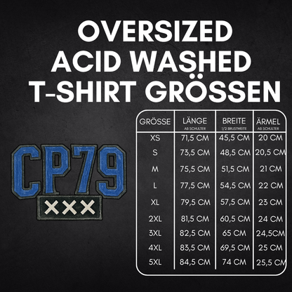 "CP79" Acid Washed Oversized T-Shirt Calvin Pokorny X The Squad