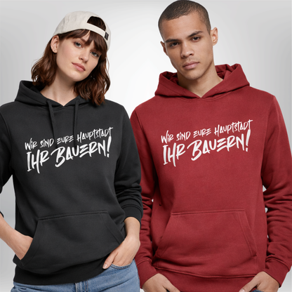 "WIR SIND EURE HAUPTSTADT, IHR BAUERN!" Broken Sticks X The Squad " Heavy Hoodie in 2 Farben