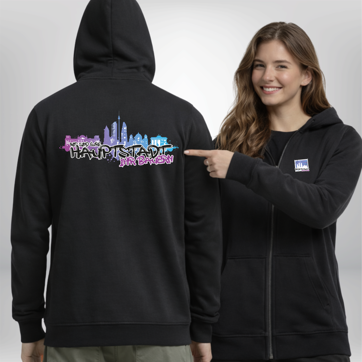 "WIR SIND EURE HAUPTSTADT, IHR BAUERN!" Broken Sticks x The Squad Heavy Zip Hoody