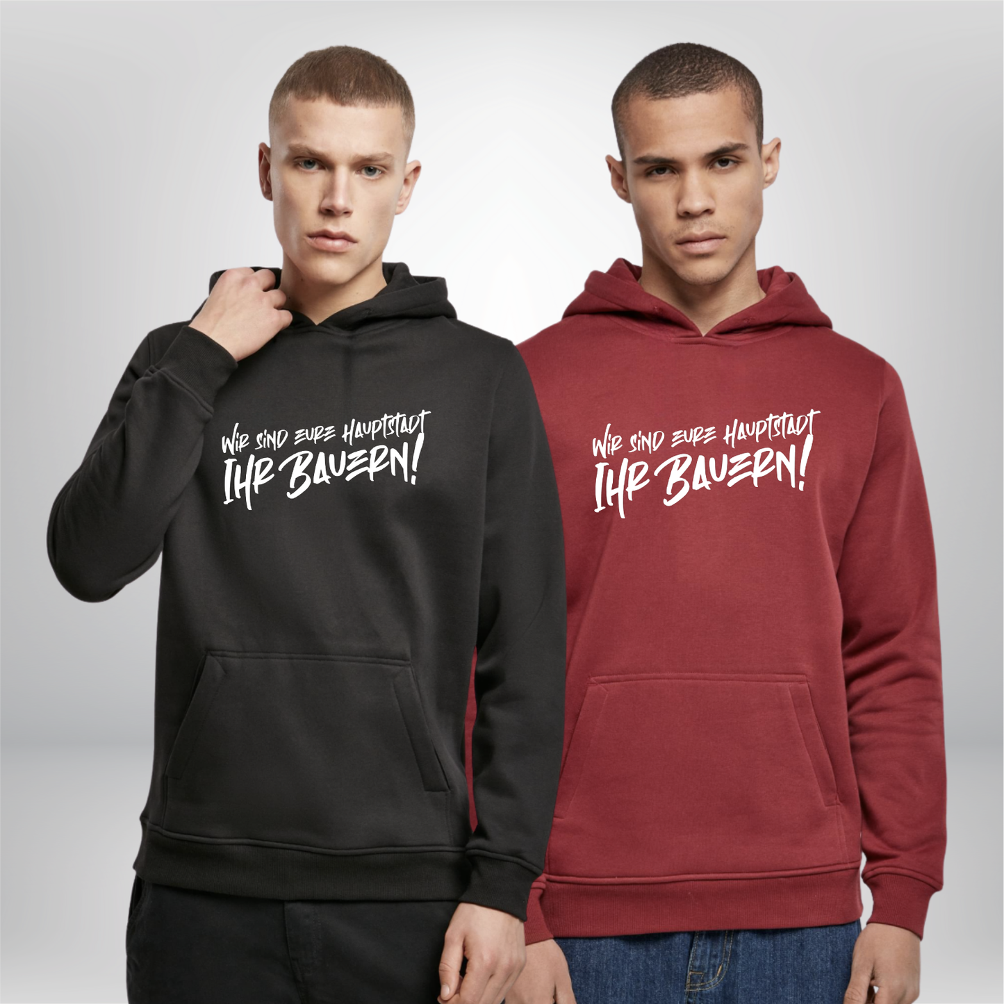 "Wir sind eure Hauptstadt, ihr Bauern!" Heavy Hoodie in 2 Farben
