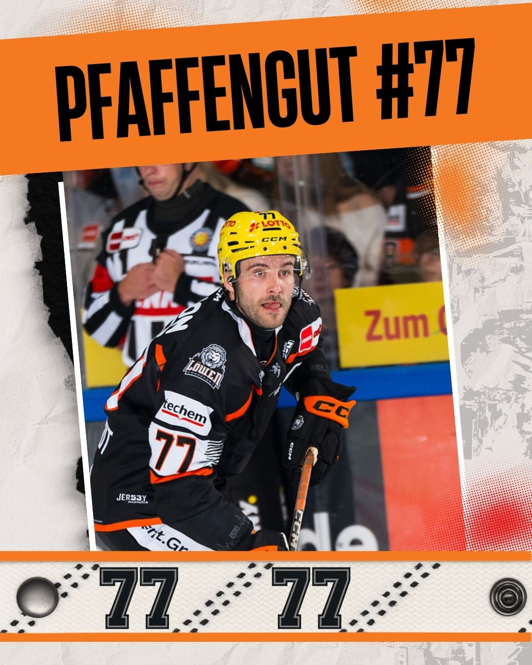 #77 Eishockey Armband Daniel Pfaffengut #77- GAMECODE Lace Armband