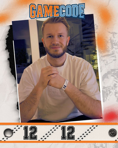 #12 Eishockey Armband Eric Mik #12 - GAMECODE Lace Armband