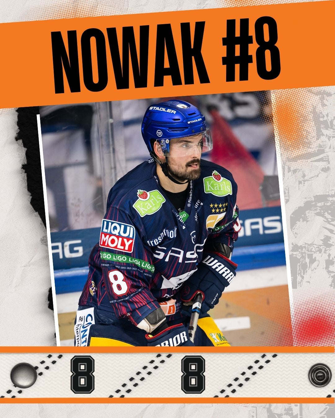 #8 Eishockey Armband Marco Nowak #8 - GAMECODE Lace Armband