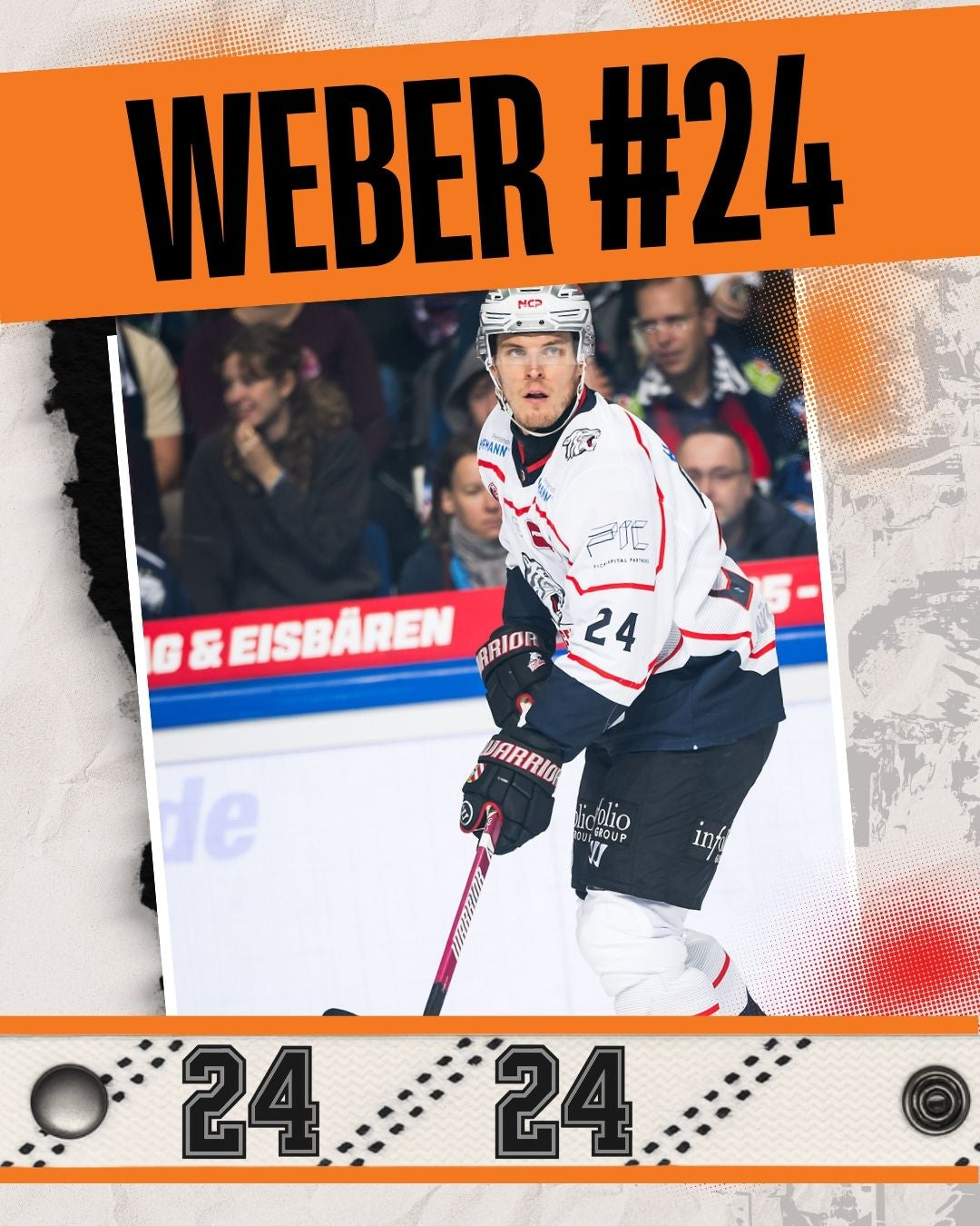 #24 Eishockey Armband Marcus Weber #24 - GAMECODE Lace Armband